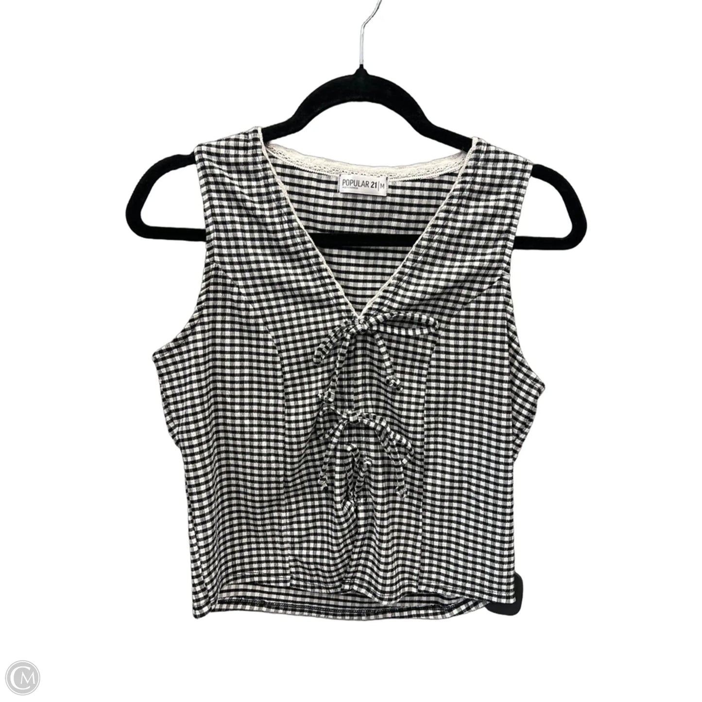 Top Sleeveless By Clothes Mentor In Plaid Pattern, Size: M