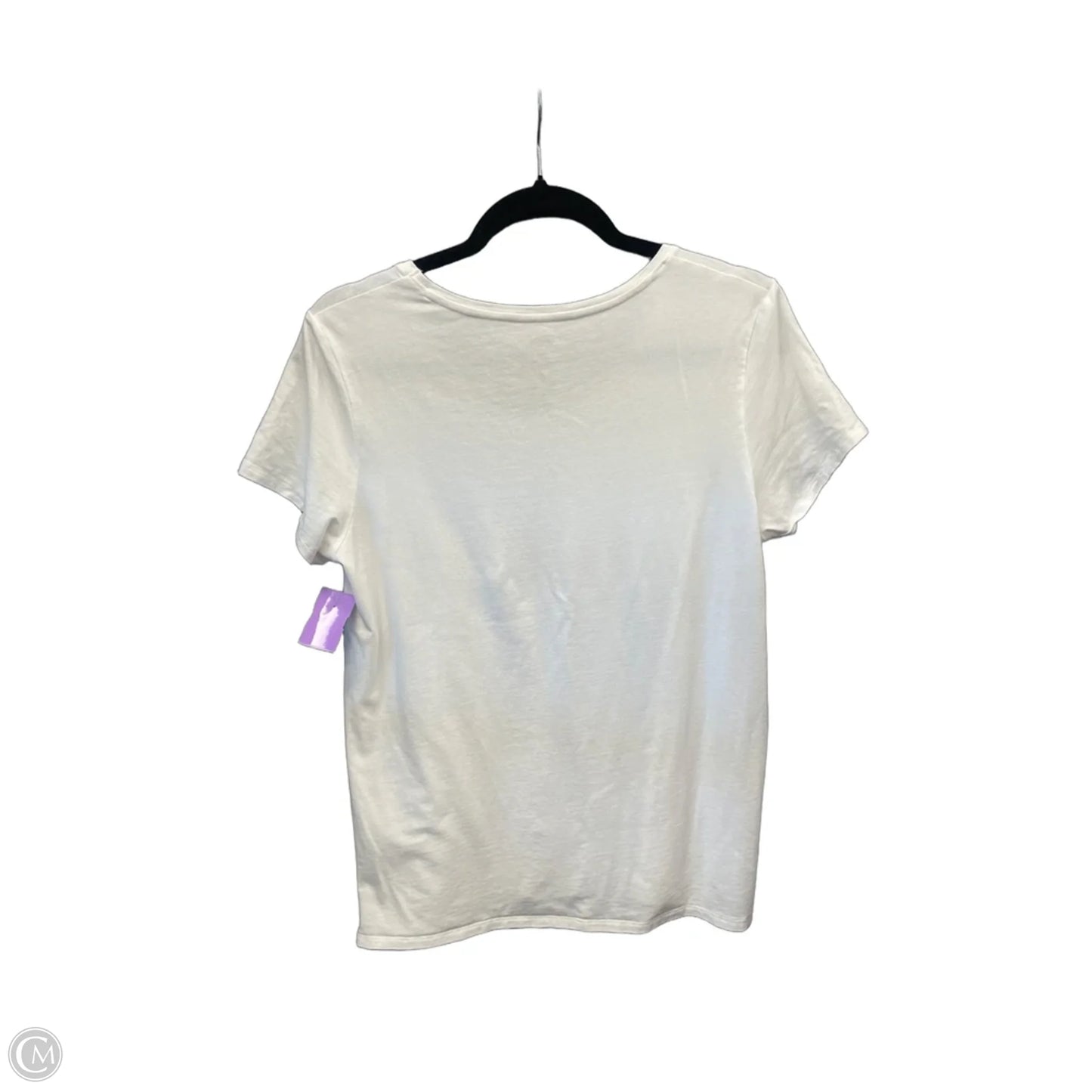Top Short Sleeve Basic By Garnet Hill In White, Size: L