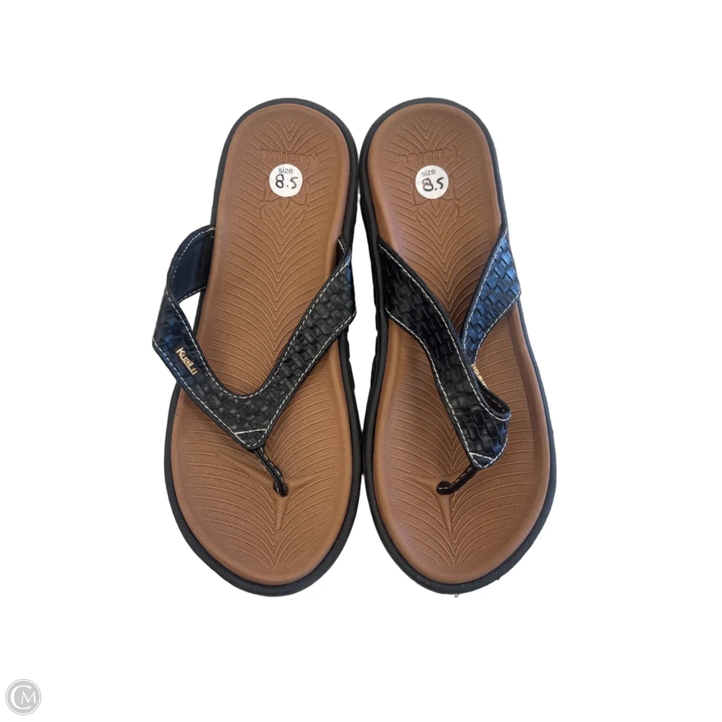 Sandals Flats By Clothes Mentor In Black, Size: 8.5