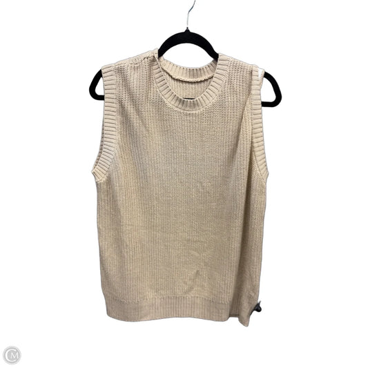 Vest Sweater By Clothes Mentor In Tan, Size: Xl