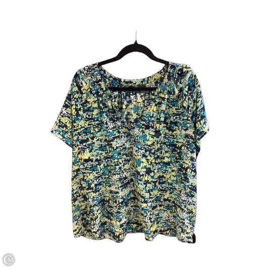 Blouse Short Sleeve By Ana In Blue & Green, Size: 2x