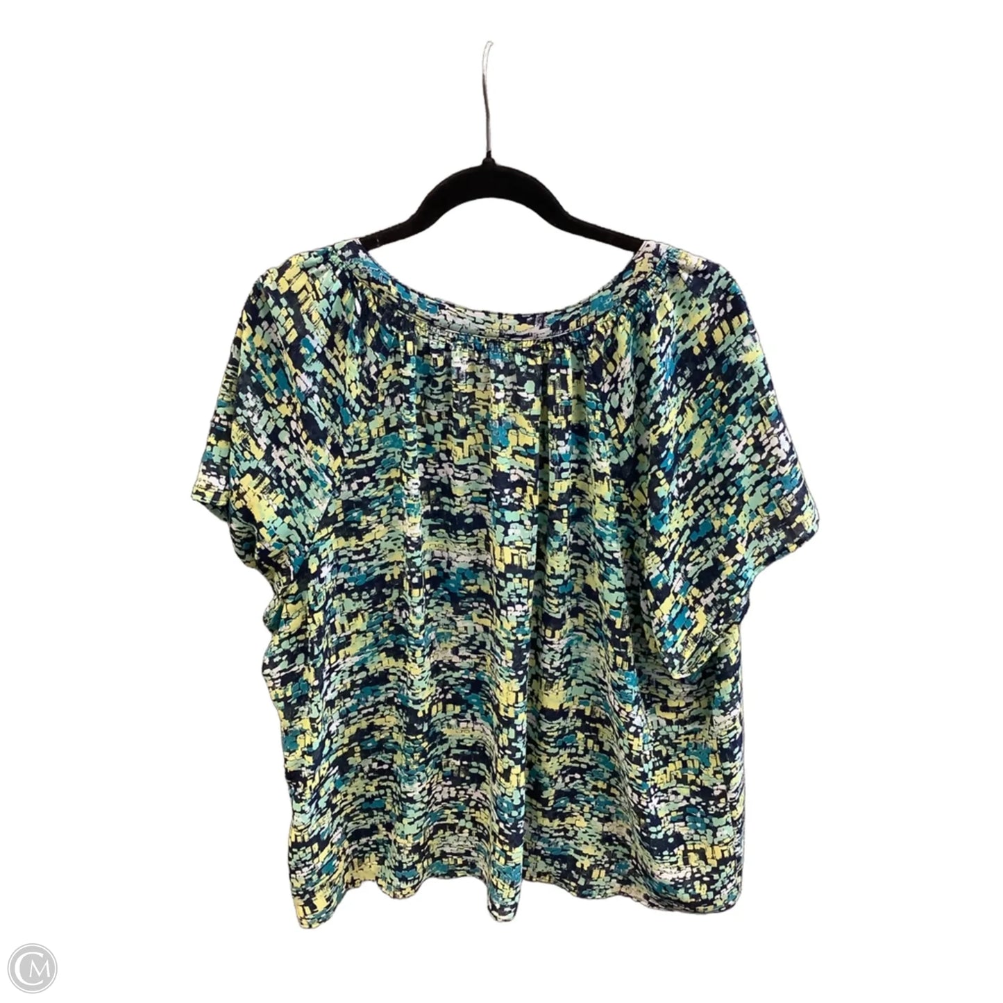 Blouse Short Sleeve By Ana In Blue & Green, Size: 2x