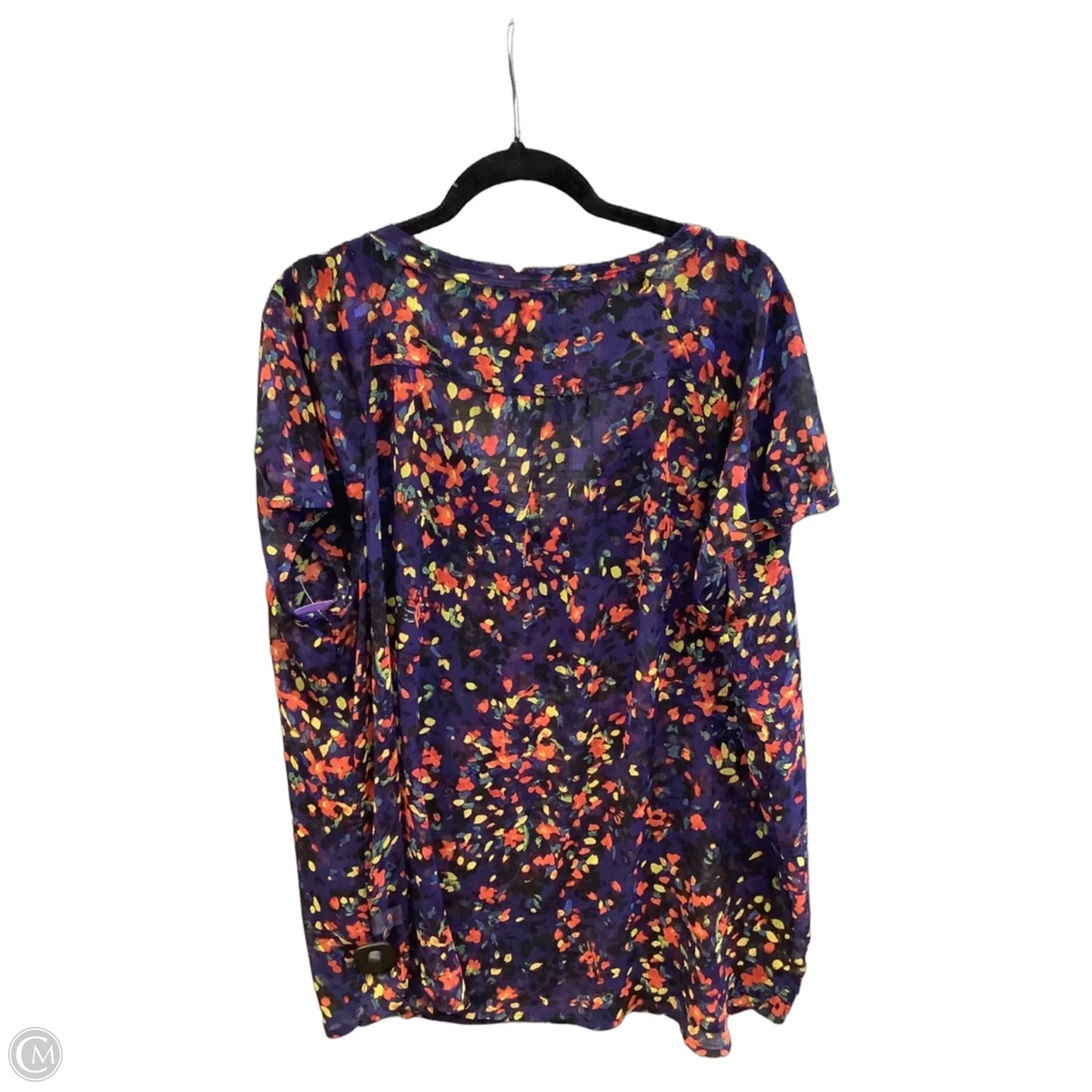 Top Short Sleeve By Liz Claiborne In Blue, Size: 2x