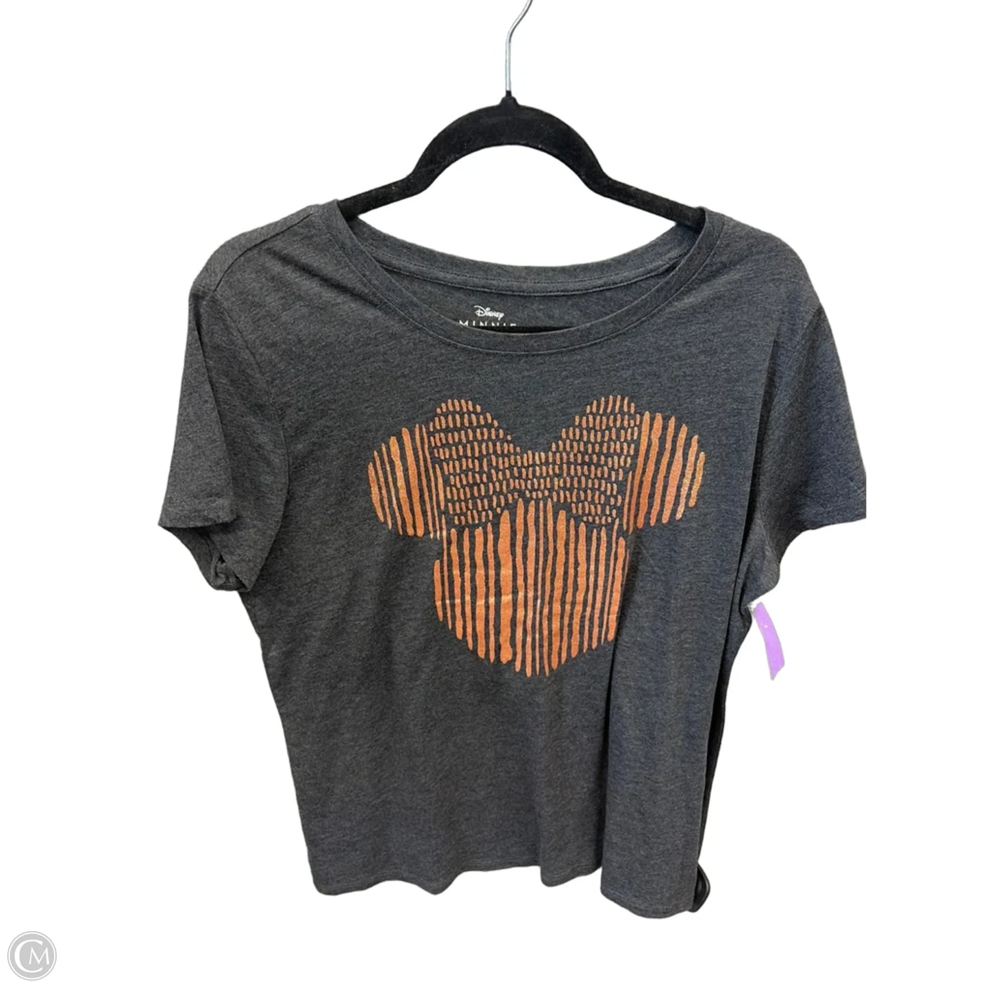 Top Short Sleeve By Disney In Grey, Size: L