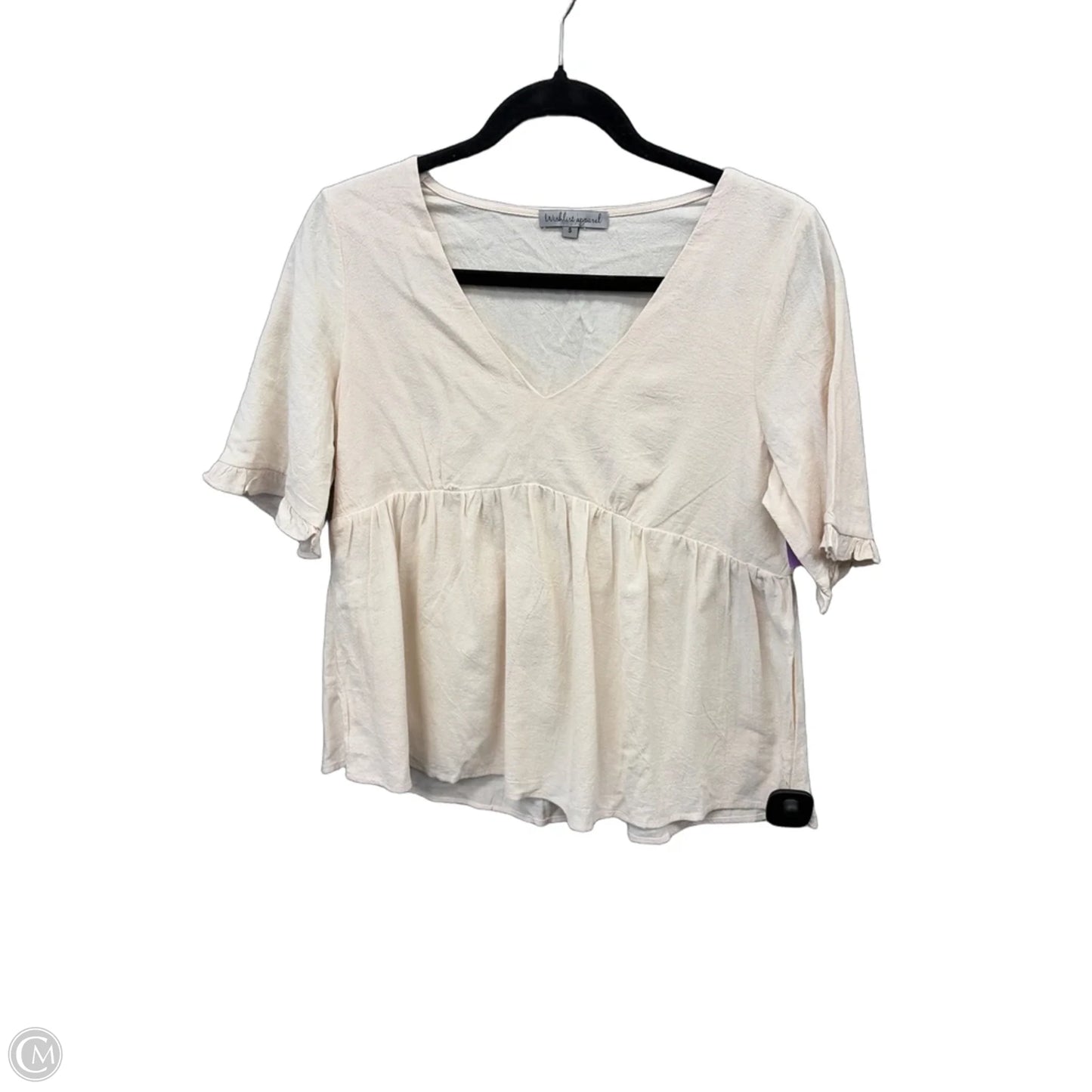 Top Short Sleeve By Wishlist In Cream, Size: S