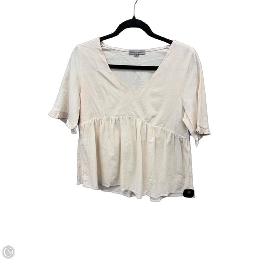 Top Short Sleeve By Wishlist In Cream, Size: S