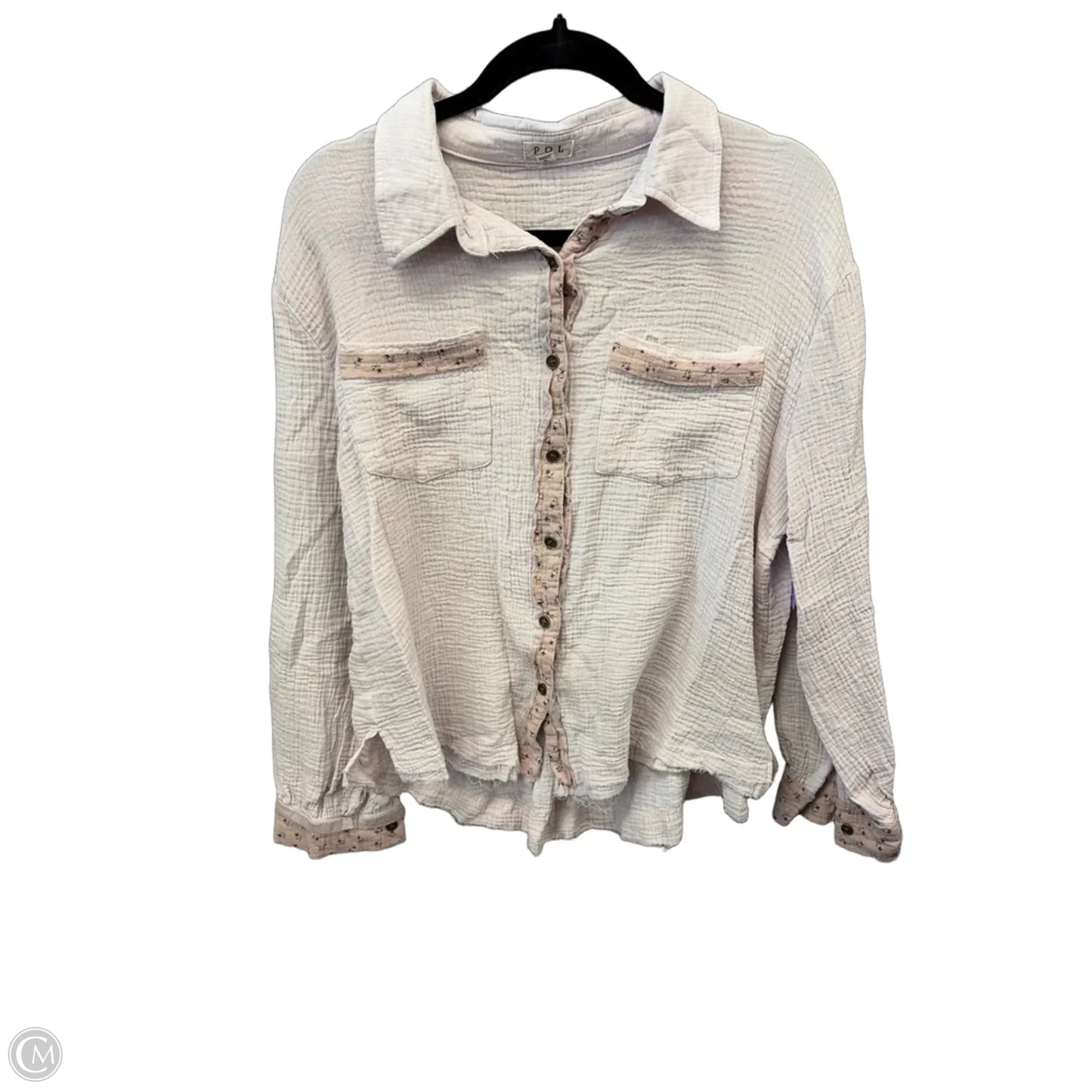 Top Long Sleeve By Pol In Pink, Size: S