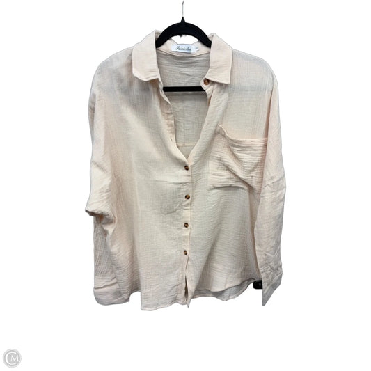 Top Long Sleeve By Clothes Mentor In Tan, Size: S