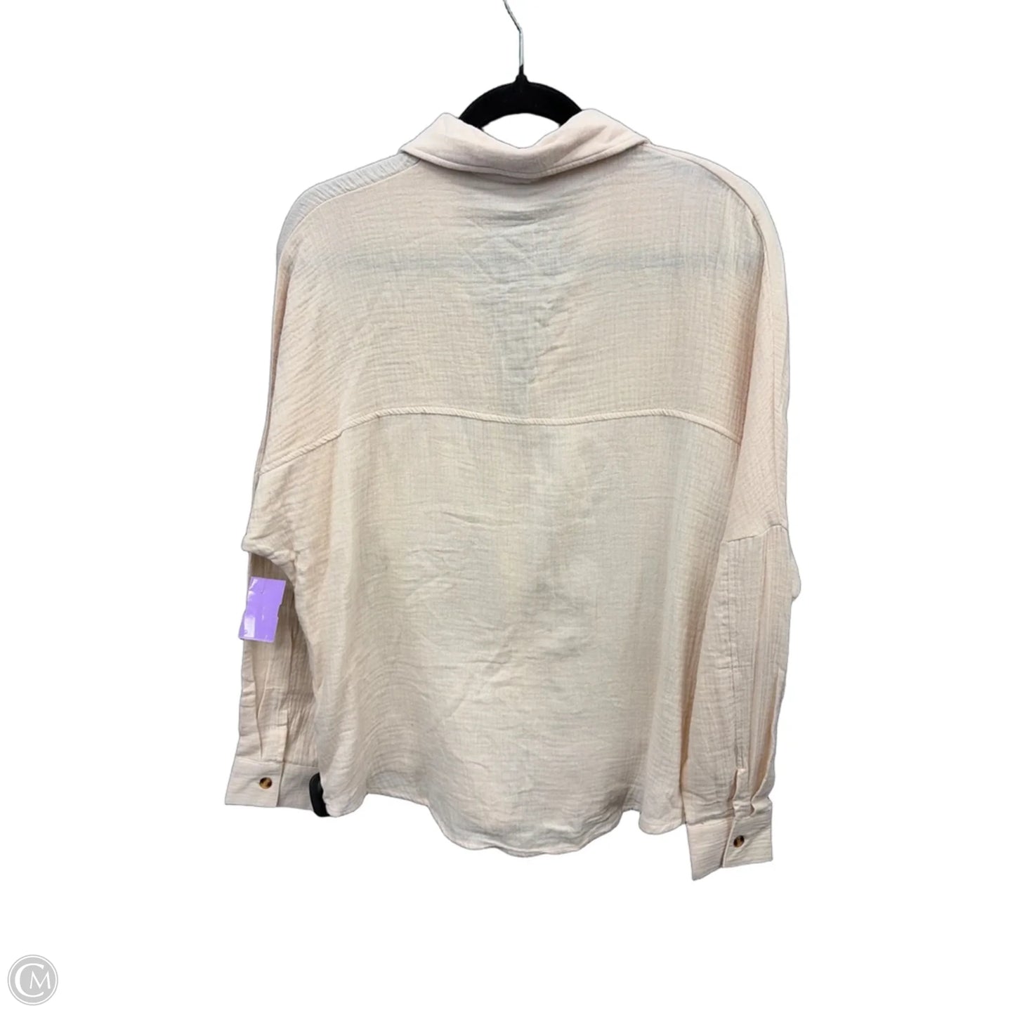 Top Long Sleeve By Clothes Mentor In Tan, Size: S