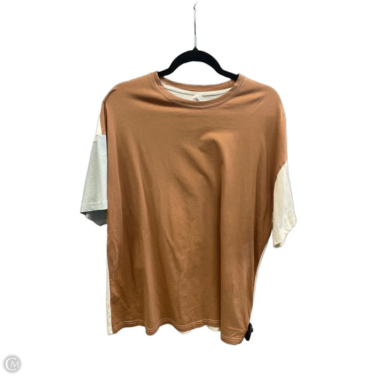 Top Short Sleeve By Wishlist In Brown, Size: S