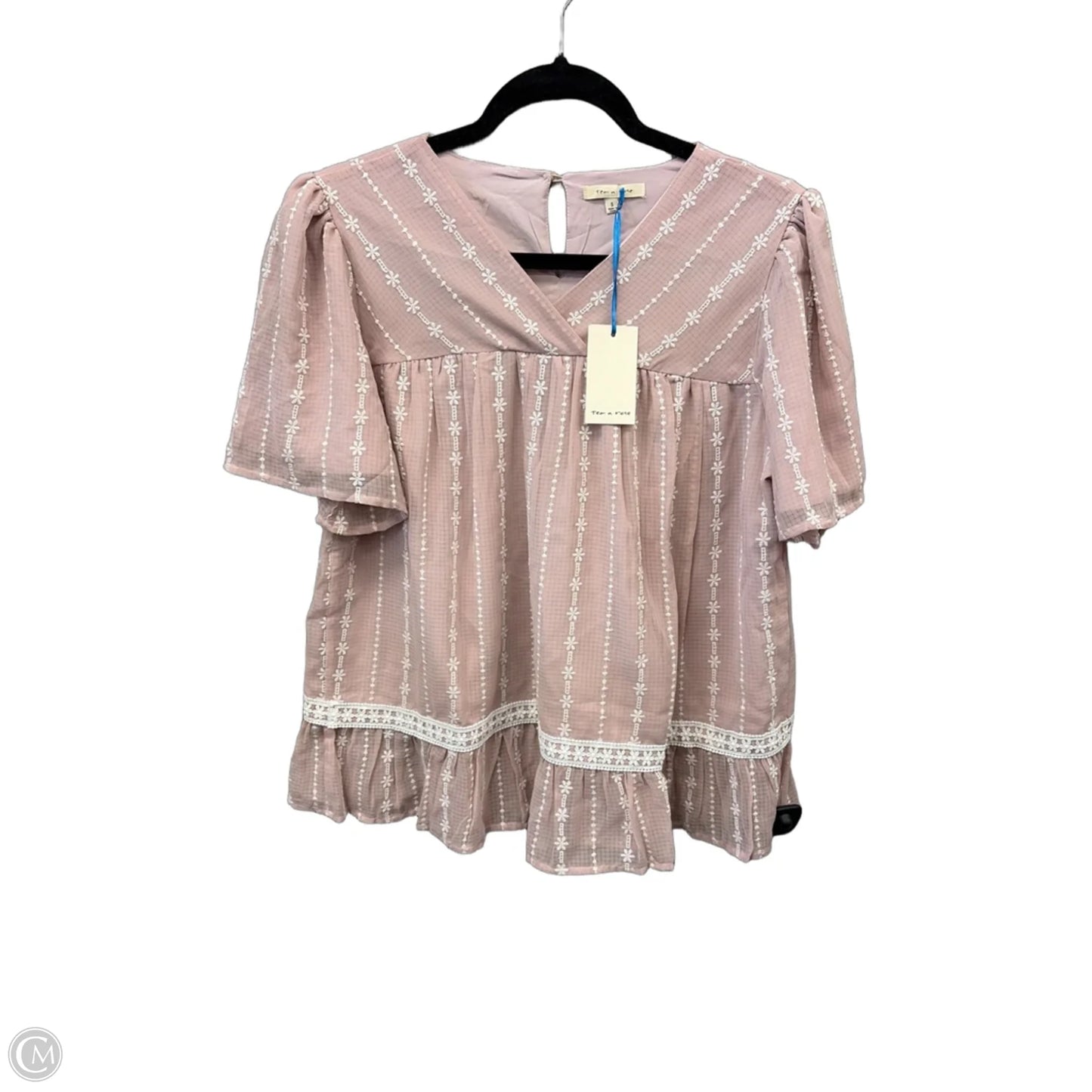 Top Short Sleeve By Tea N Rose In Pink, Size: S