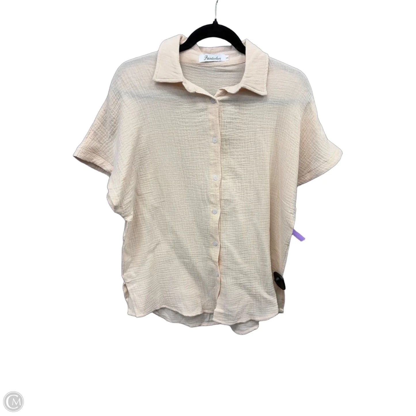Top Short Sleeve By Clothes Mentor In Tan, Size: S