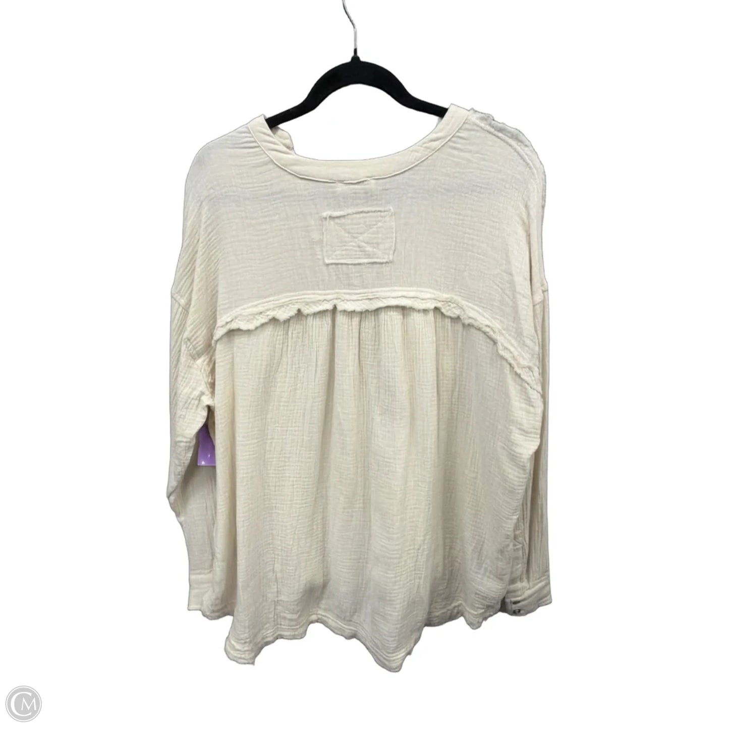 Top Long Sleeve By In Loom In Cream, Size: S