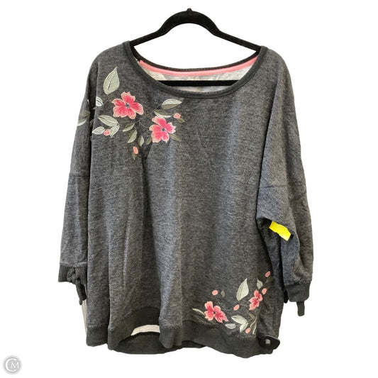 Top Long Sleeve By Maurices In Grey, Size: 3x