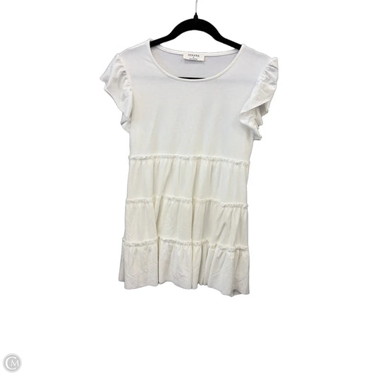 Tunic Short Sleeve By Zenana In White, Size: S