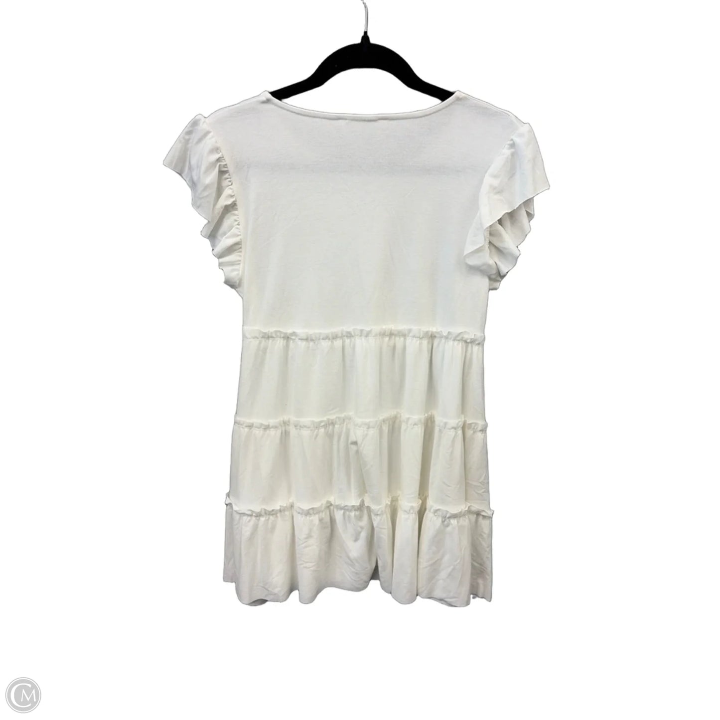 Tunic Short Sleeve By Zenana In White, Size: S