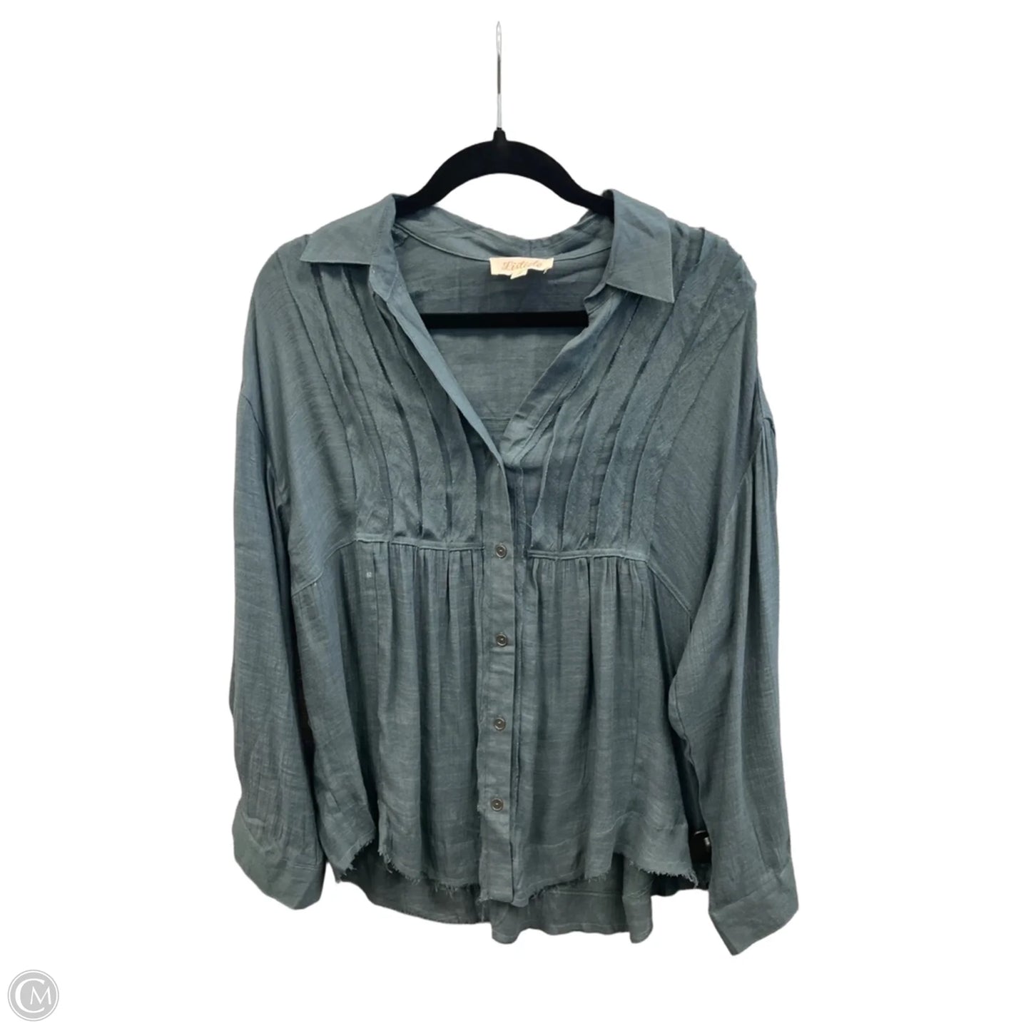 Top Long Sleeve By Listicle In Green, Size: S