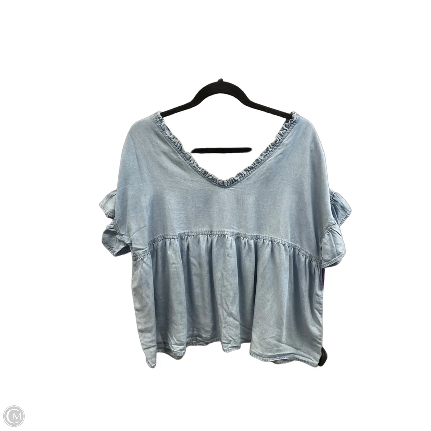 Top Short Sleeve By Hayden La In Blue Denim, Size: S