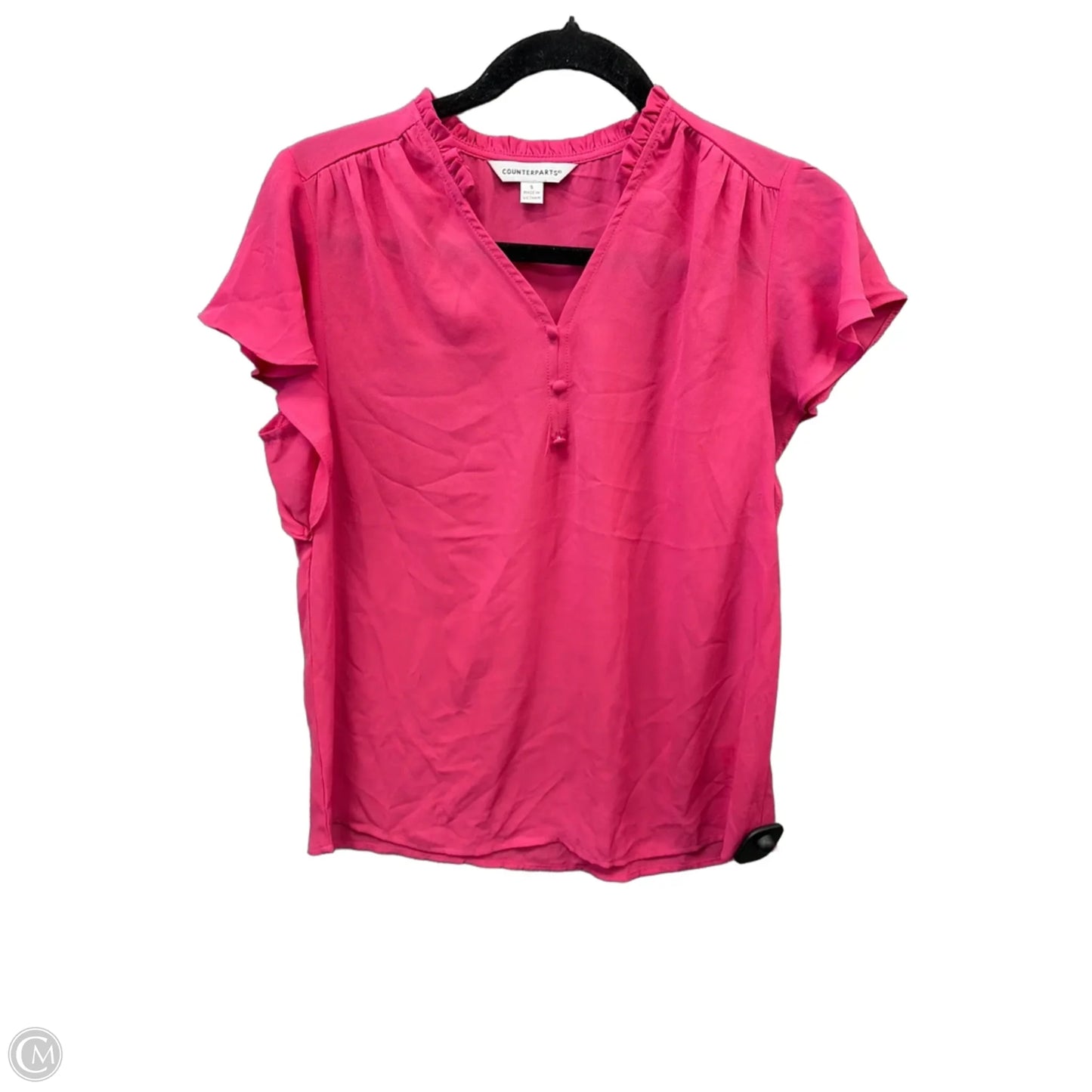 Blouse Short Sleeve By Counterparts In Pink, Size: S