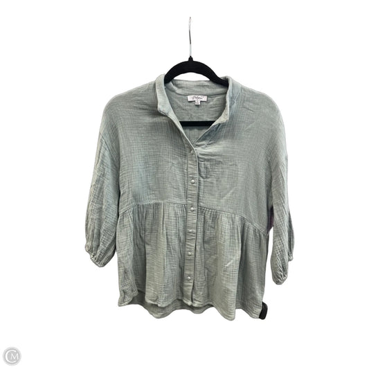 Top 3/4 Sleeve By Polygram In Green, Size: S
