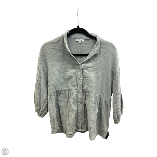 Top 3/4 Sleeve By Polygram In Green, Size: S
