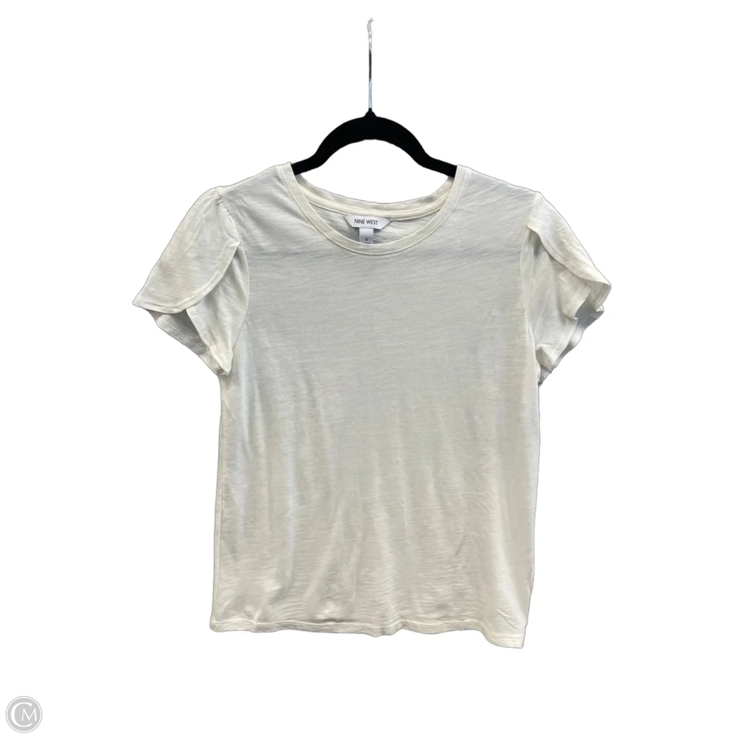 Top Short Sleeve Basic By Nine West In Cream, Size: S