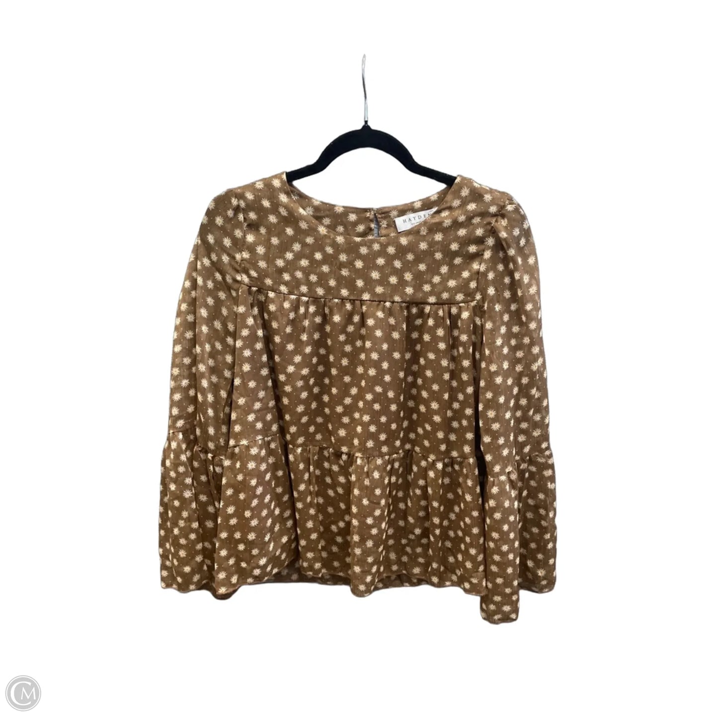 Blouse Long Sleeve By Hayden La In Brown, Size: S