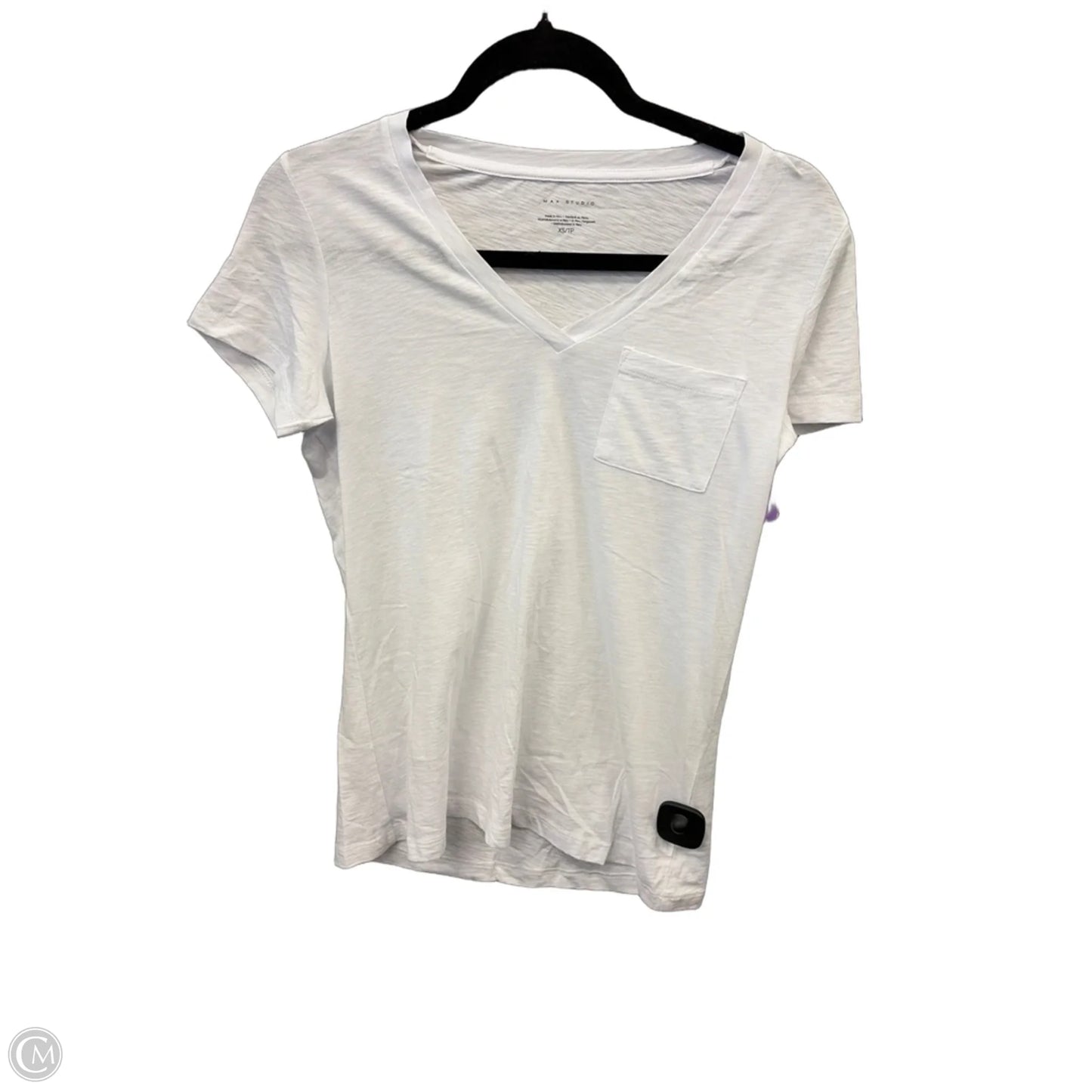 Top Short Sleeve Basic By Max Studio In White, Size: Xs