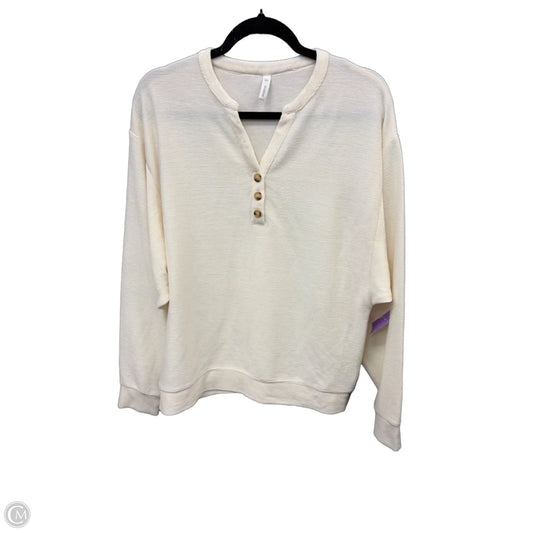 Top Long Sleeve By Wishlist In Cream, Size: S