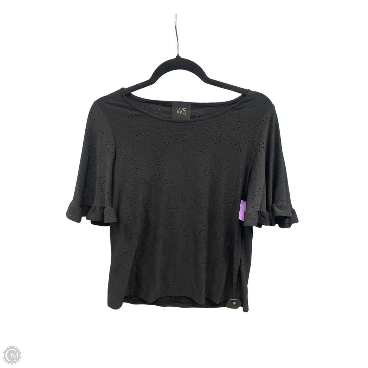 Top Short Sleeve By W5 In Black, Size: S