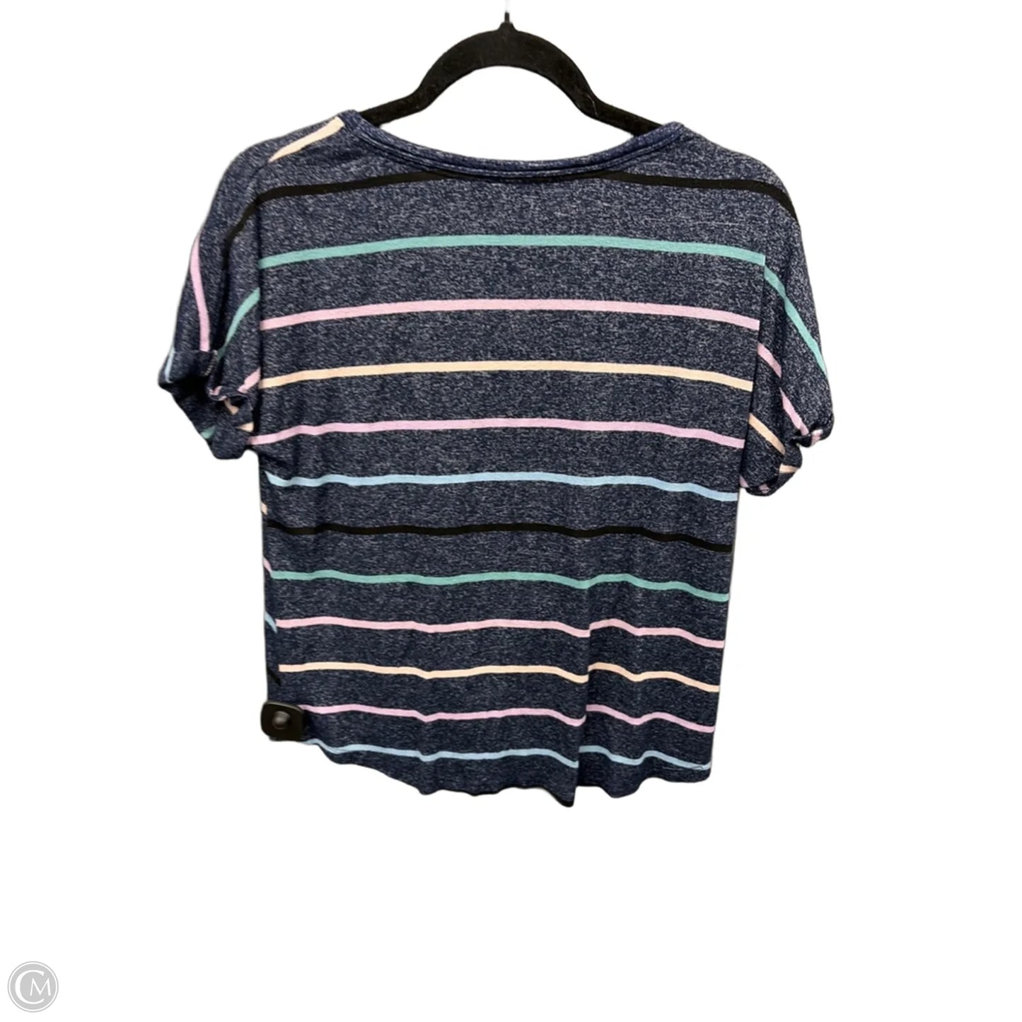 Top Short Sleeve By Democracy In Striped Pattern, Size: S