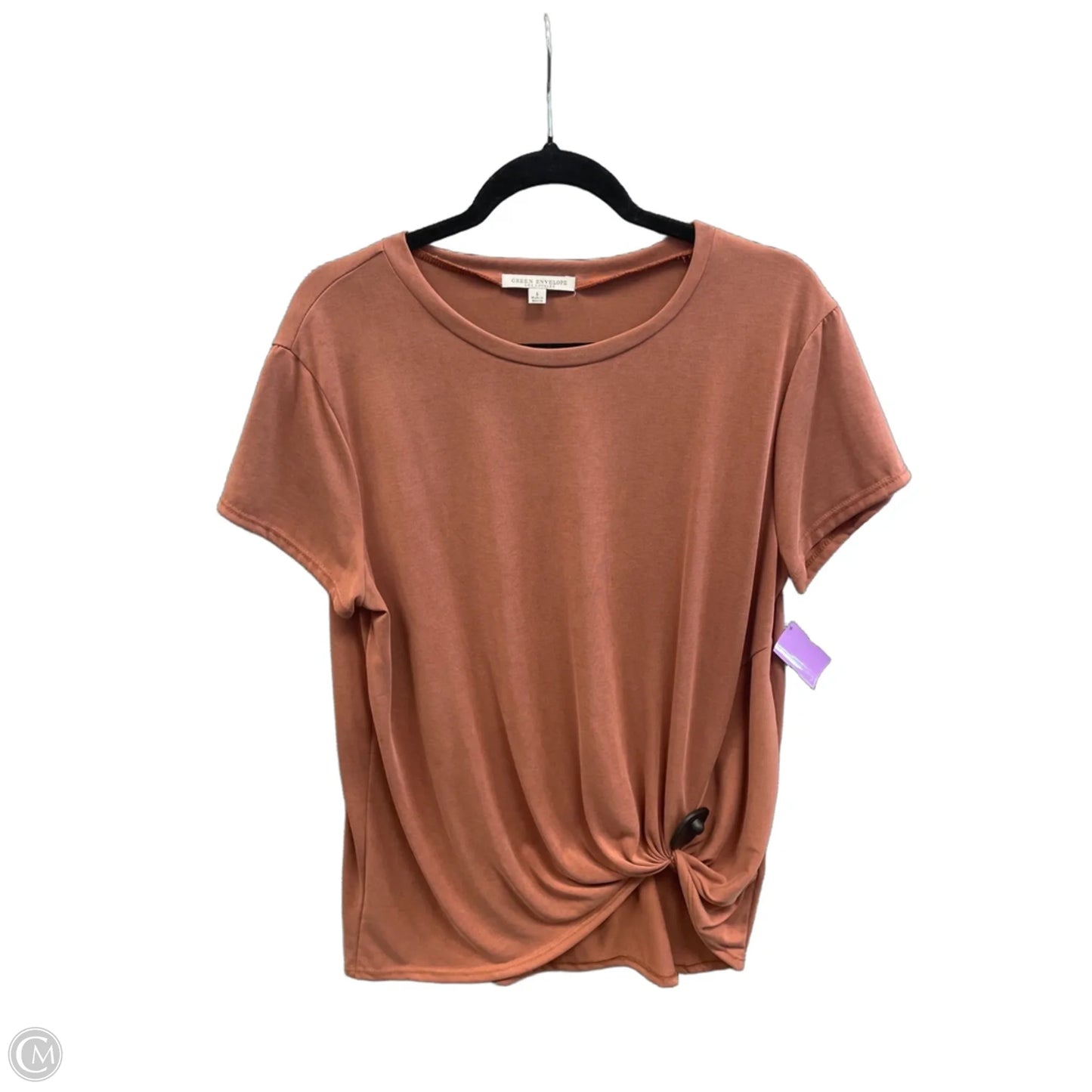 Top Short Sleeve Basic By Green Envelope In Brown, Size: L