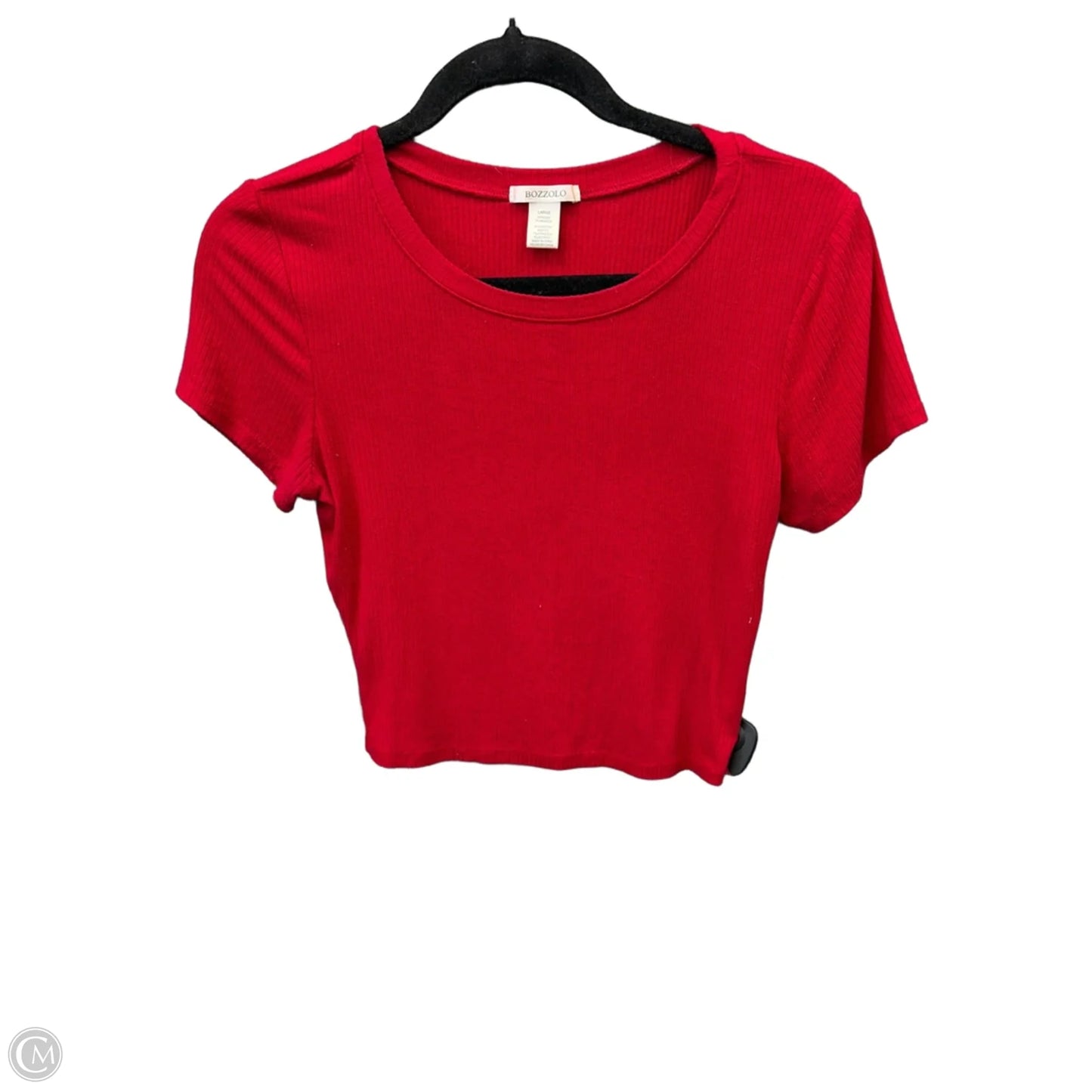 Top Short Sleeve Basic By Bozzolo In Red, Size: L