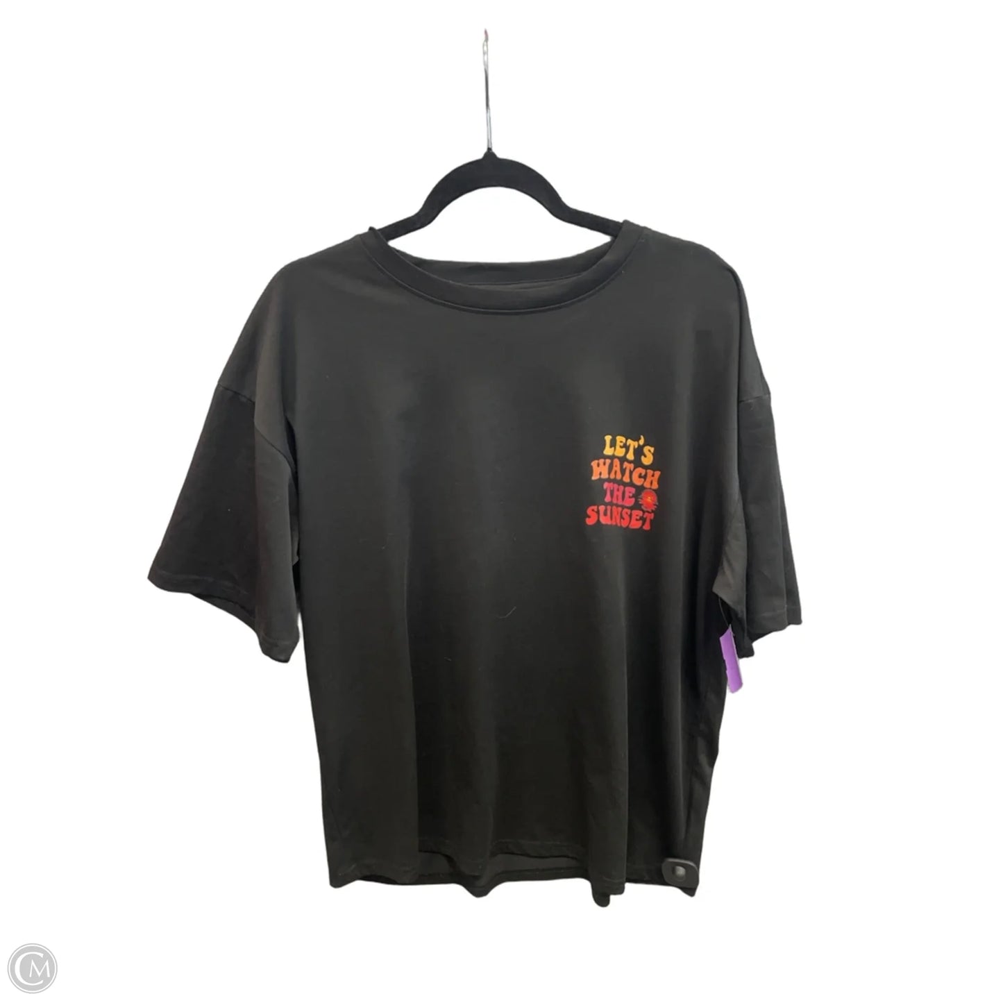 Top Short Sleeve By Shein In Black, Size: M