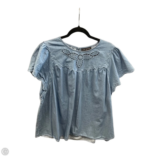 Top Short Sleeve By Lane Bryant In Blue Denim, Size: Xxl