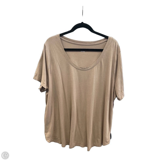 Top Short Sleeve Basic By Ava & Viv In Brown, Size: 2x