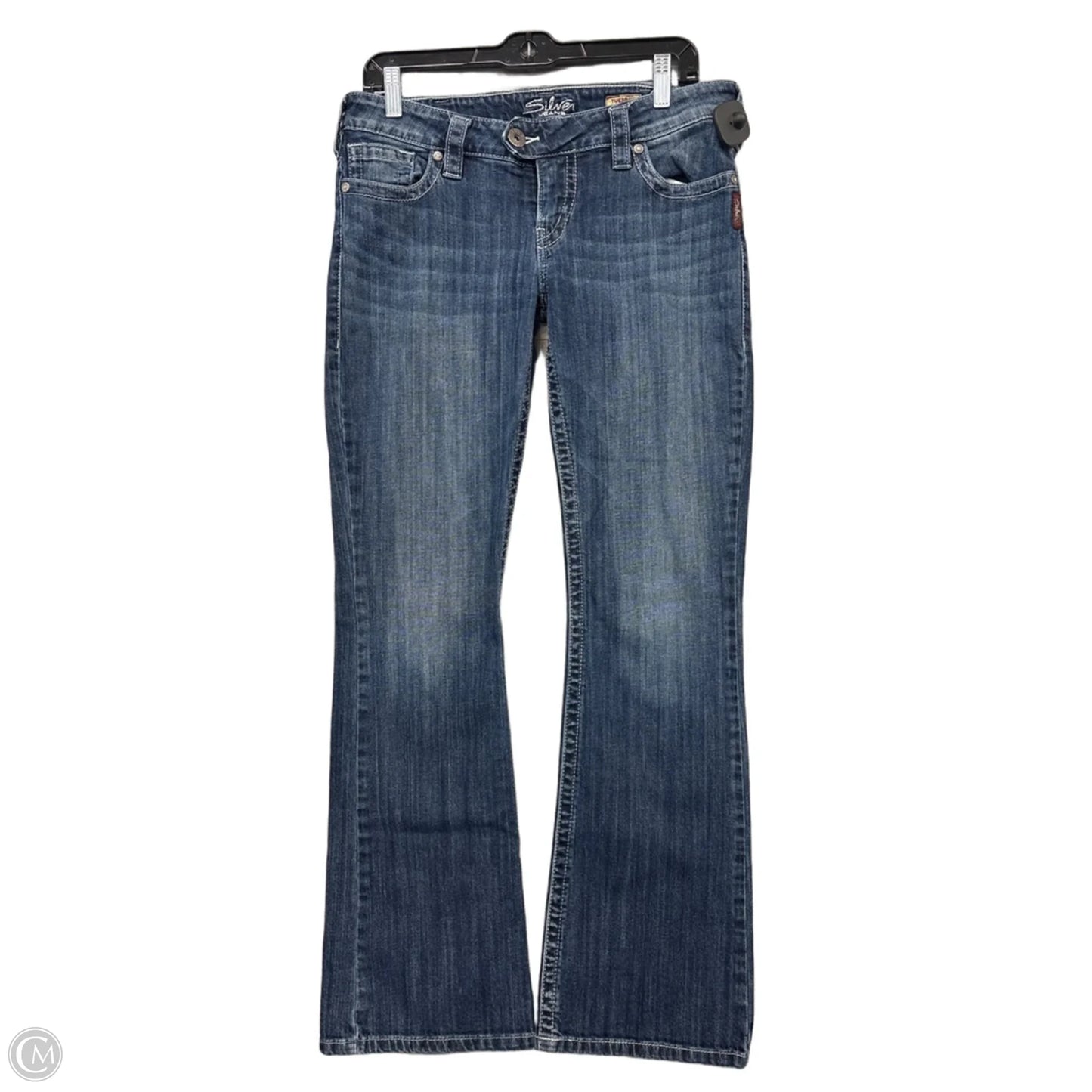 Jeans Boot Cut By Silver In Blue Denim, Size: 12