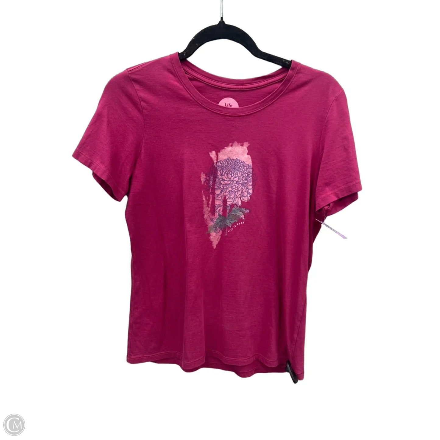 Top Short Sleeve By Life Is Good In Pink, Size: Sp