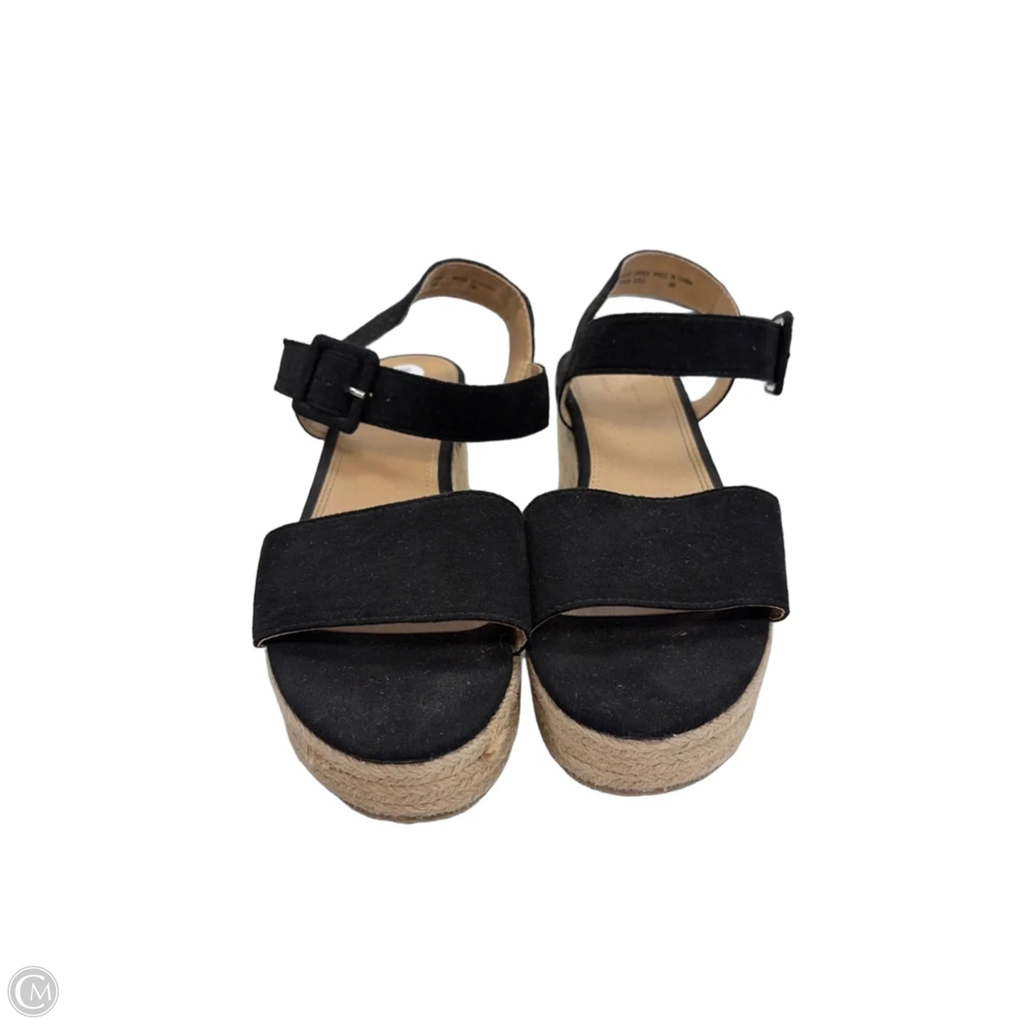 Sandals Heels Wedge By Loft In Black, Size: 8