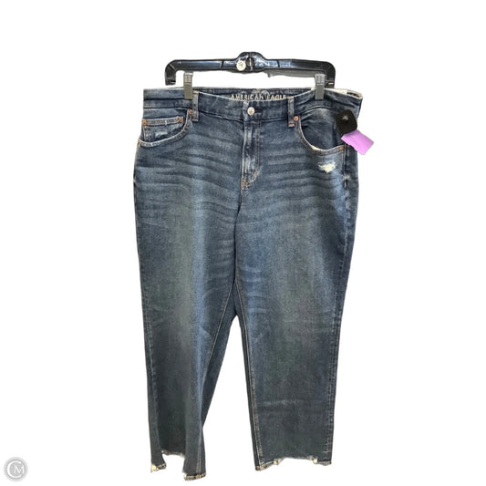 Jeans Straight By American Eagle In Blue Denim, Size: 16