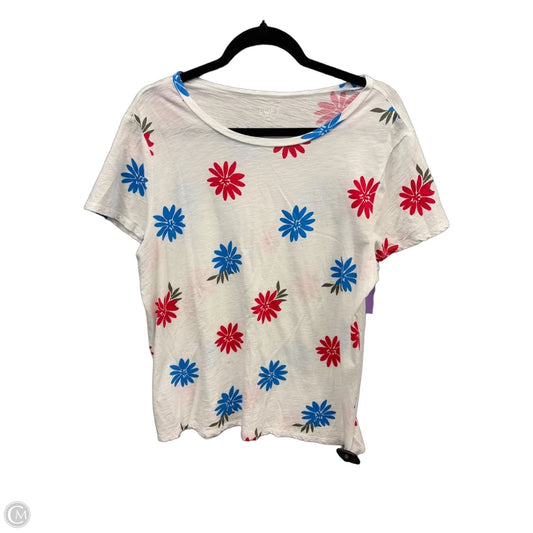 Top Short Sleeve By Loft In White, Size: Xl