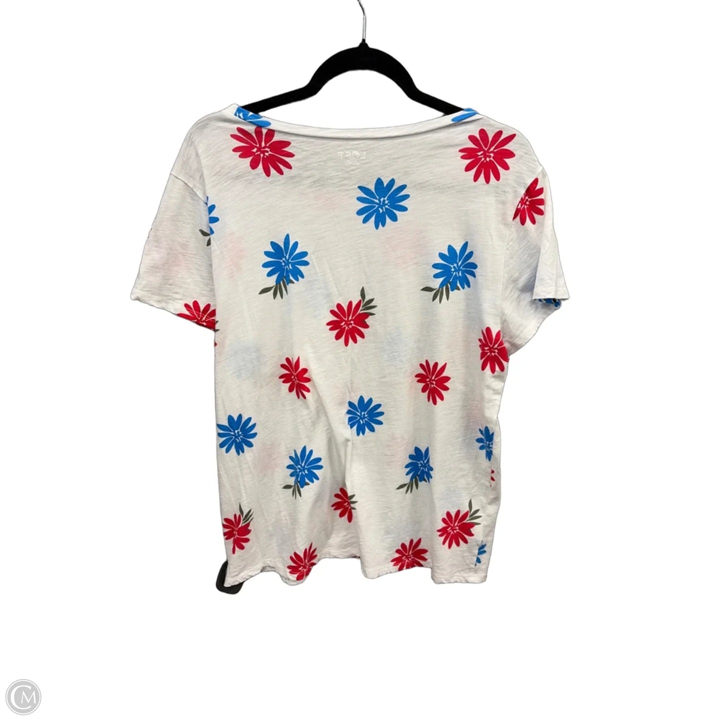 Top Short Sleeve By Loft In White, Size: Xl