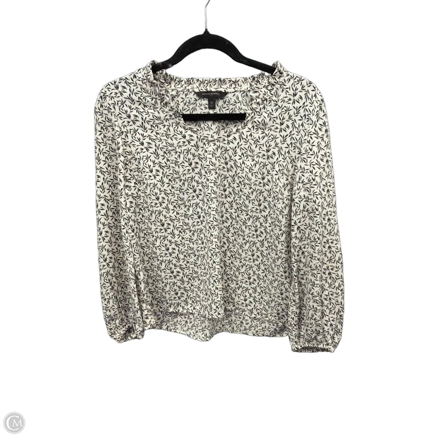 Blouse Long Sleeve By Banana Republic In White, Size: Xs