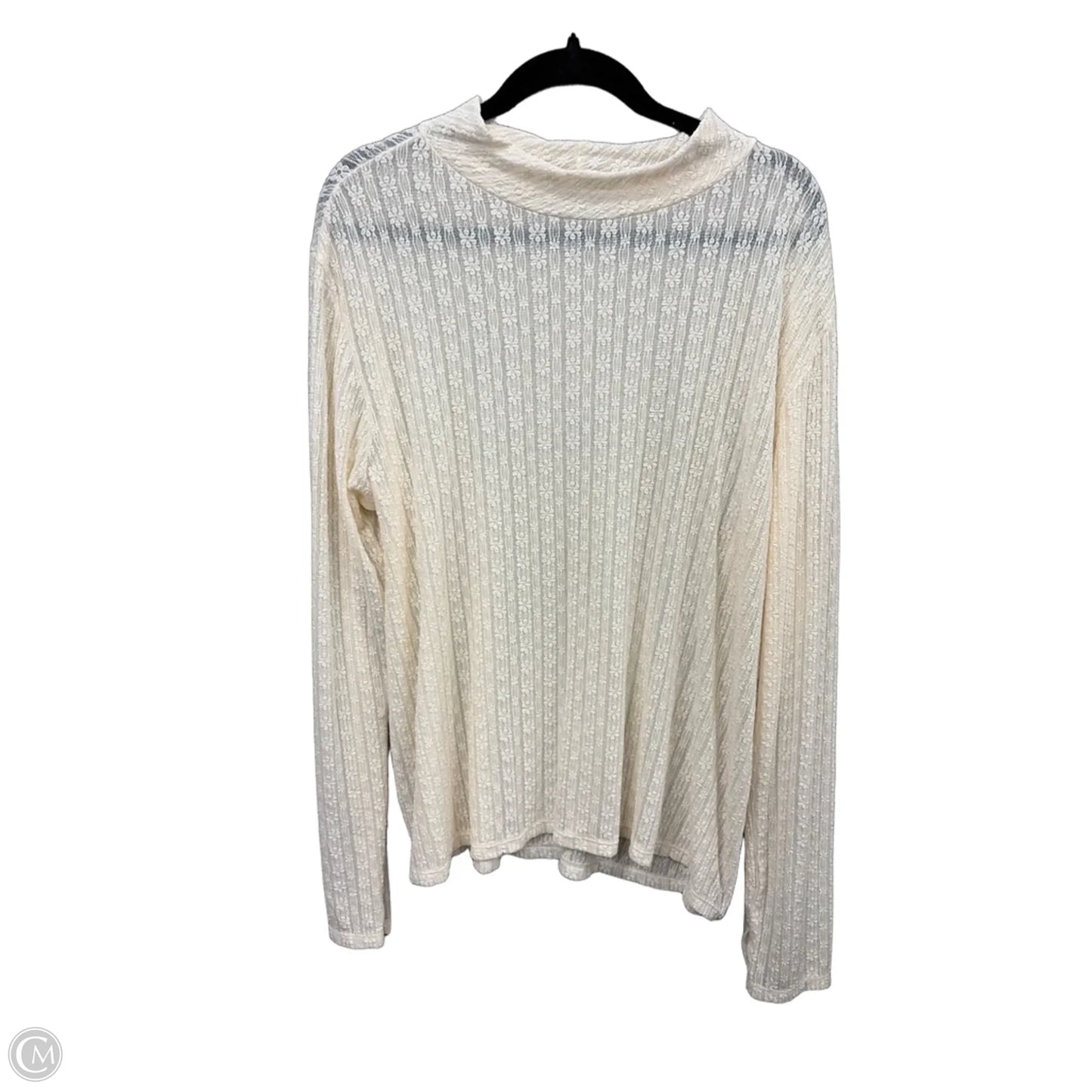 Top Long Sleeve By Blakeley In Cream, Size: 2x