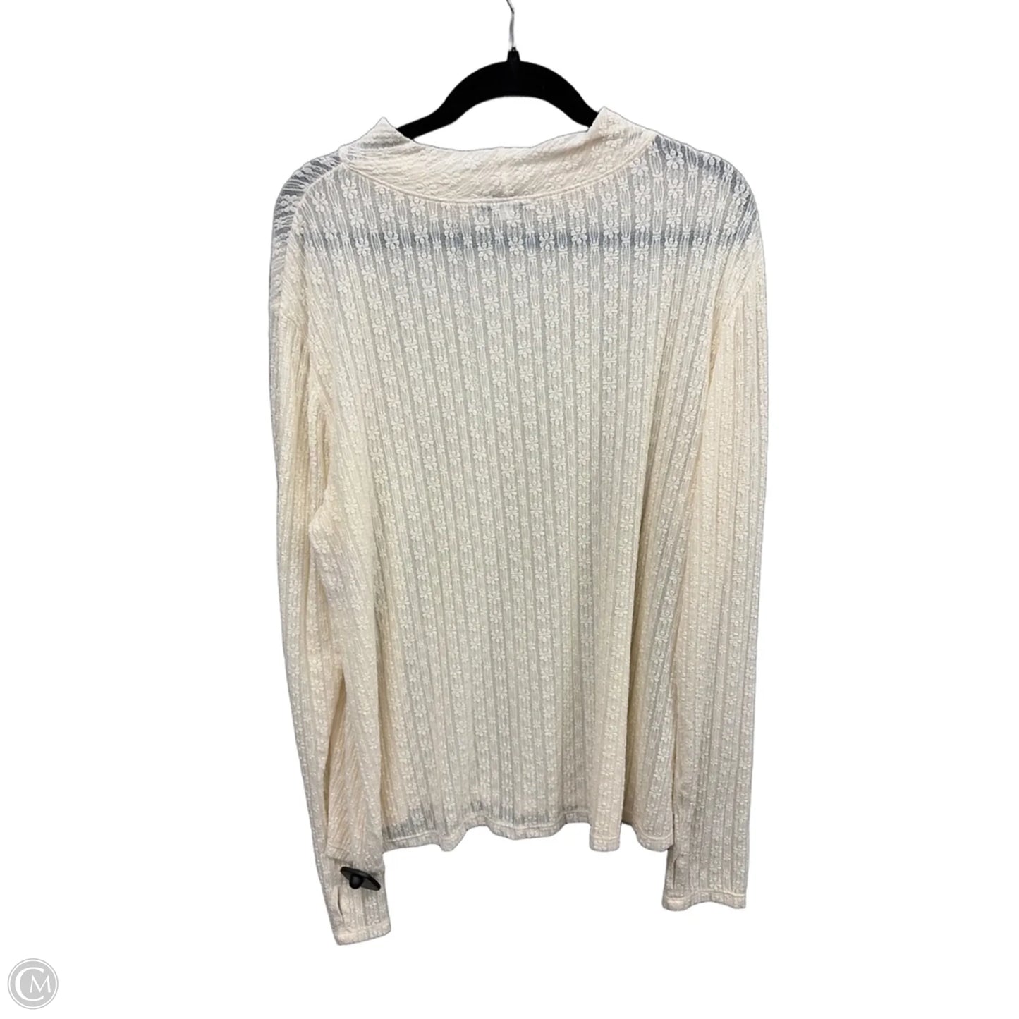 Top Long Sleeve By Blakeley In Cream, Size: 2x
