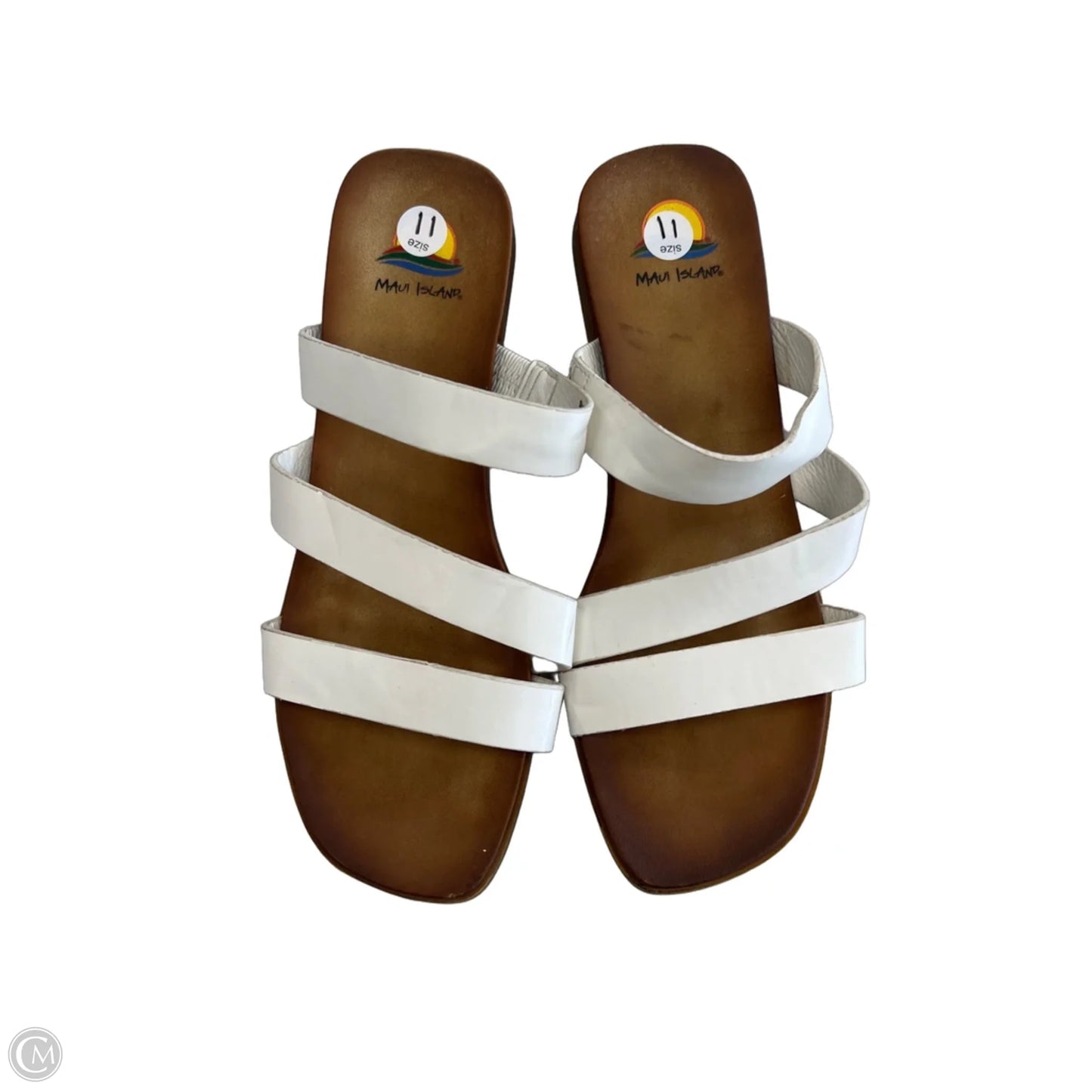 Sandals Flats By Clothes Mentor In White, Size: 11