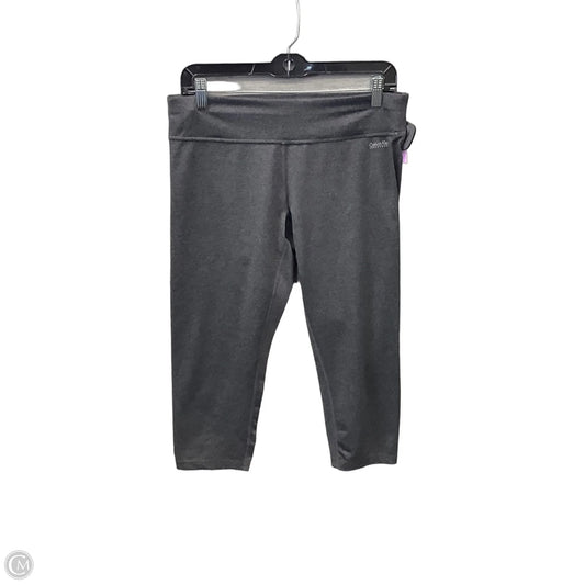 Athletic Leggings Capris By Calvin Klein In Grey, Size: L