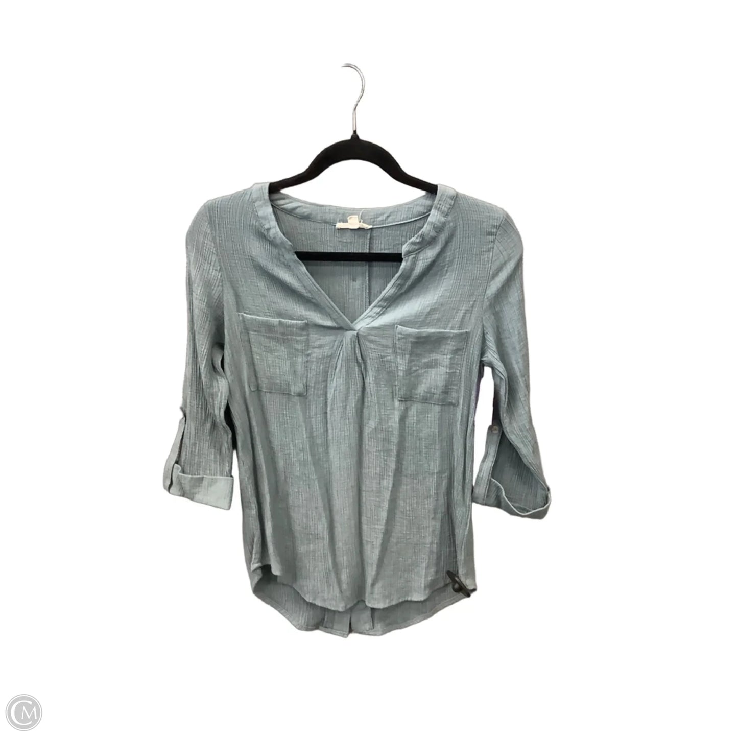 Tunic 3/4 Sleeve By E&m In Blue, Size: S