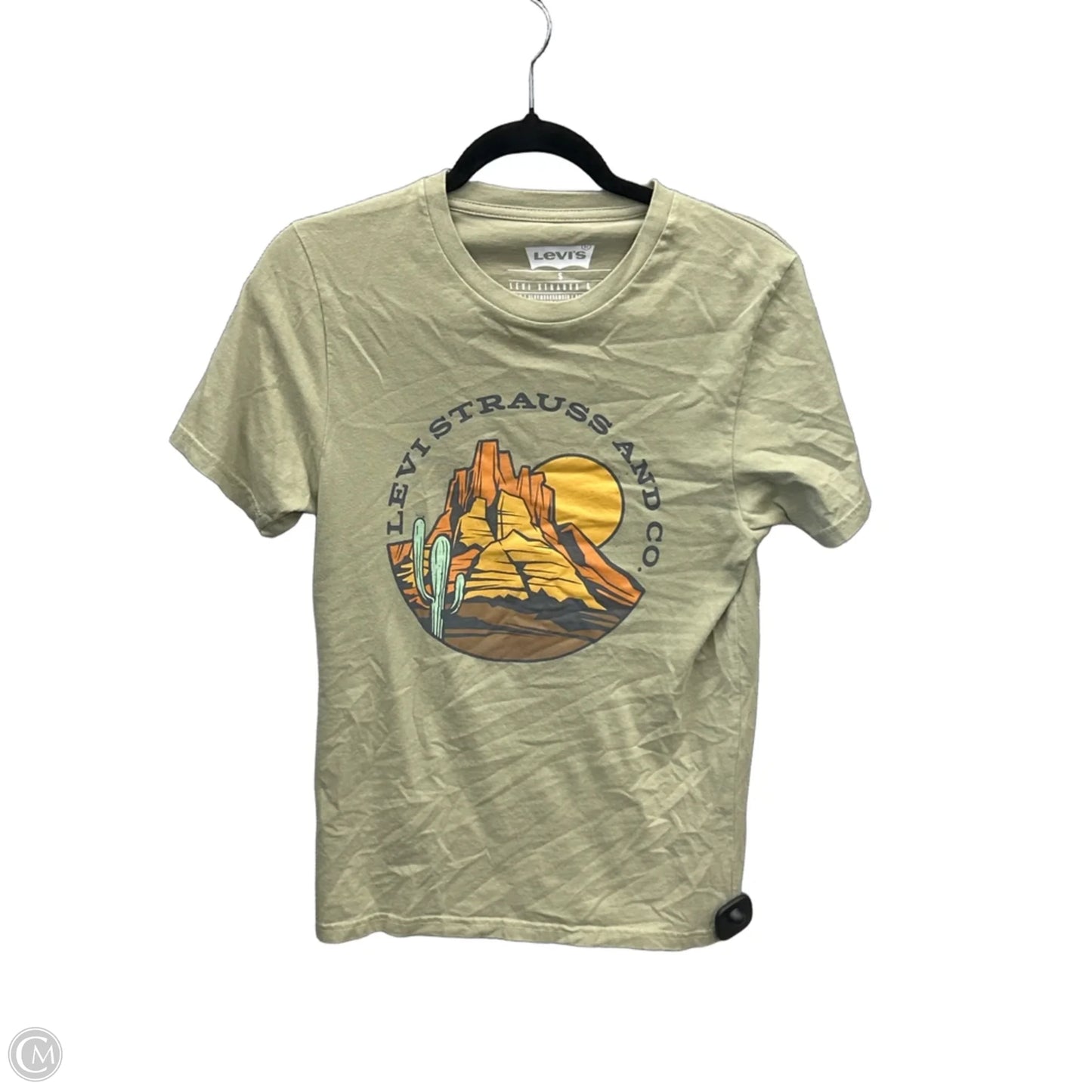 Top Short Sleeve By Levis In Green, Size: S
