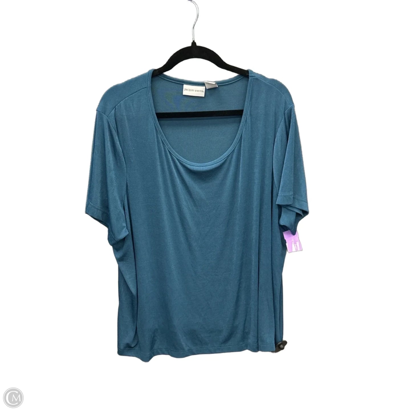 Top Short Sleeve Basic By Jaclyn Smith In Blue, Size: 2x